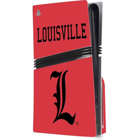 University of Louisville Cardinals PS5 Pro Disk Console Skin