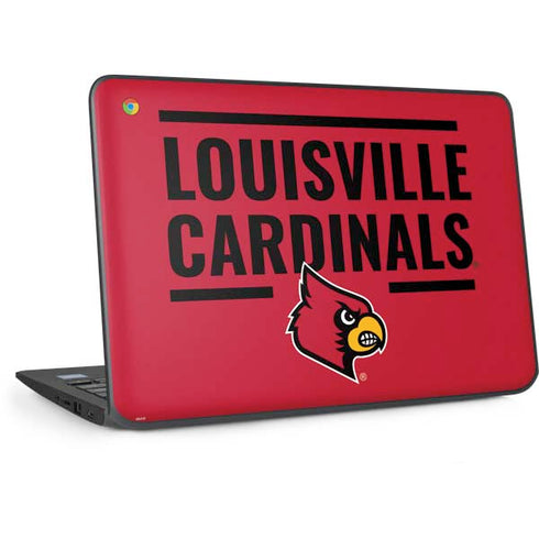 University of Louisville Cardinals Striped HP Chromebook Skin