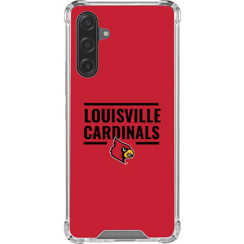University of Louisville Cardinals Striped Galaxy A17 Clear Case