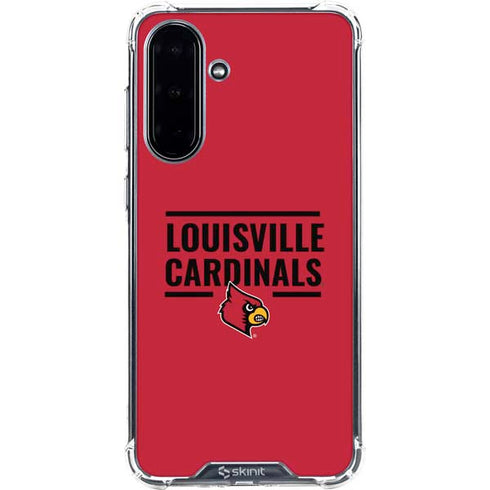 University of Louisville Cardinals Striped Galaxy A36 5G Clear Case
