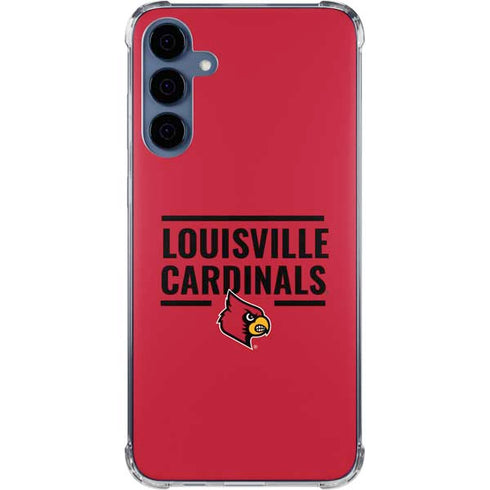 University of Louisville Cardinals Striped Galaxy A55 5G Clear Case