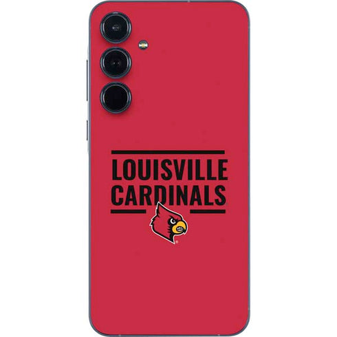 University of Louisville Cardinals Striped Galaxy A55 5G Skin