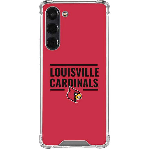 University of Louisville Cardinals Striped Galaxy S24 FE Clear Case