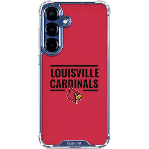 University of Louisville Cardinals Striped Galaxy S25 Plus Clear Case
