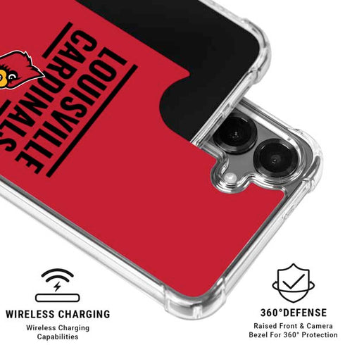 University of Louisville Cardinals Striped Galaxy S26 Clear Case