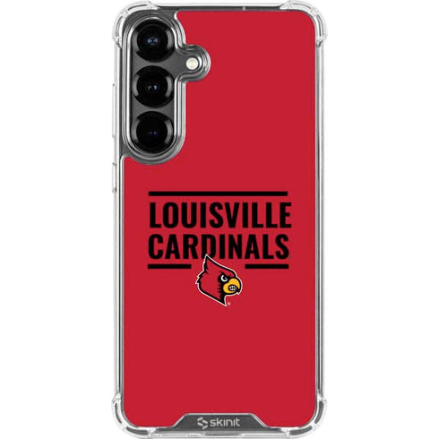 University of Louisville Cardinals Striped Galaxy S26 Plus Clear Case