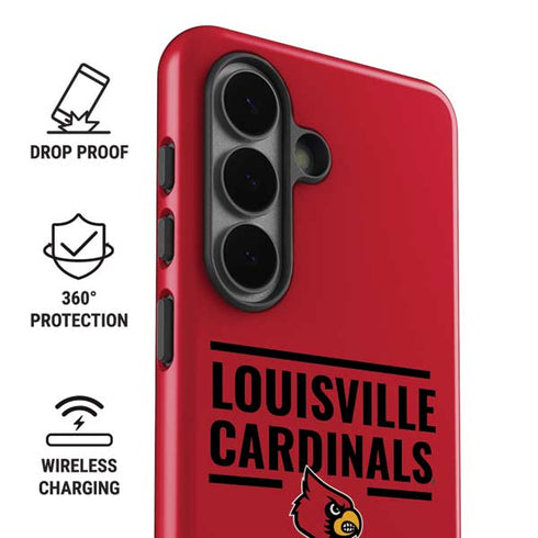 University of Louisville Cardinals Striped Galaxy S26 Plus Impact Case