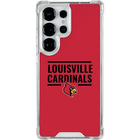 University of Louisville Cardinals Striped Galaxy S26 Ultra Clear Case