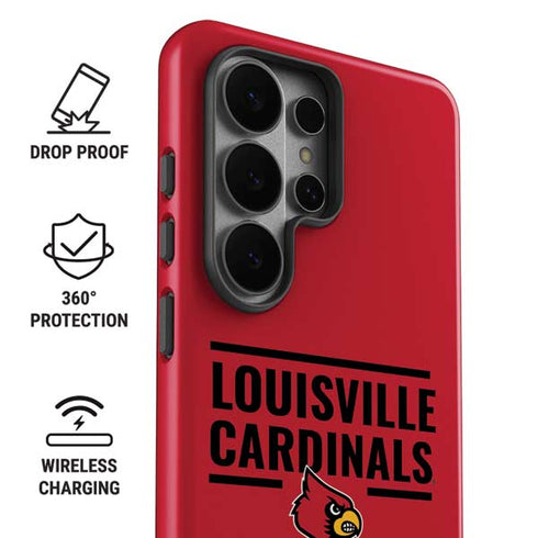 University of Louisville Cardinals Striped Galaxy S26 Ultra Impact Case