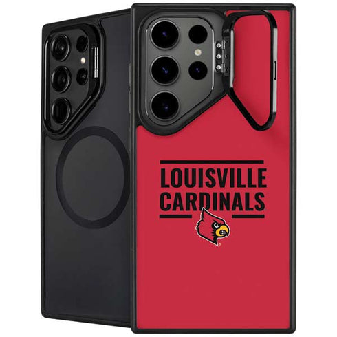 University of Louisville Cardinals Striped Galaxy S26 Ultra Kickstand Case