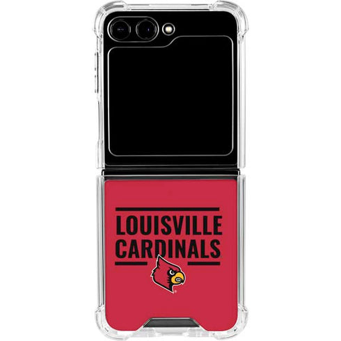 University of Louisville Cardinals Striped Galaxy Z Flip6 Clear Case