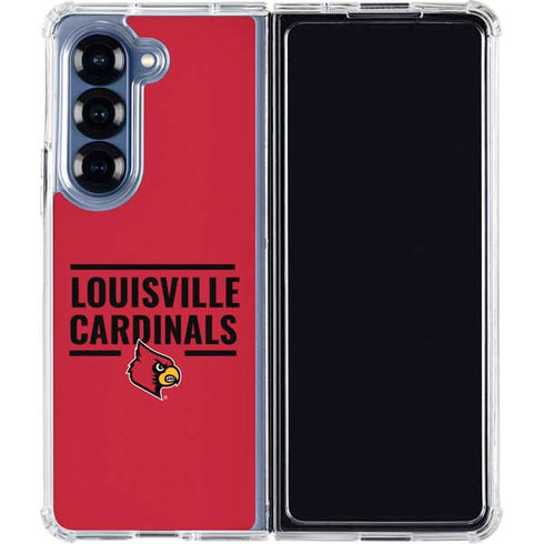 University of Louisville Cardinals Striped Galaxy Z Fold6 Clear Case