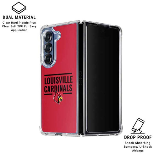 University of Louisville Cardinals Striped Galaxy Z Fold6 Clear Case