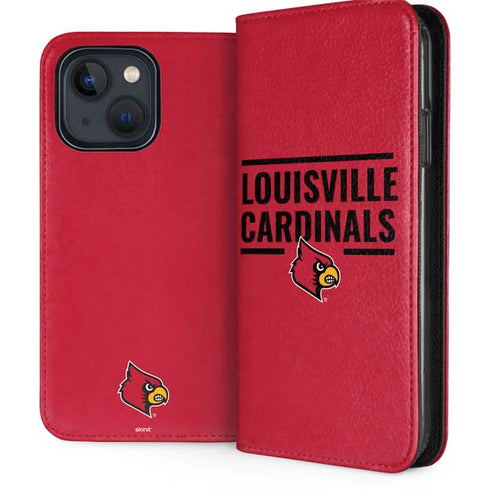University of Louisville Cardinals Striped iPhone 13 Folio Case