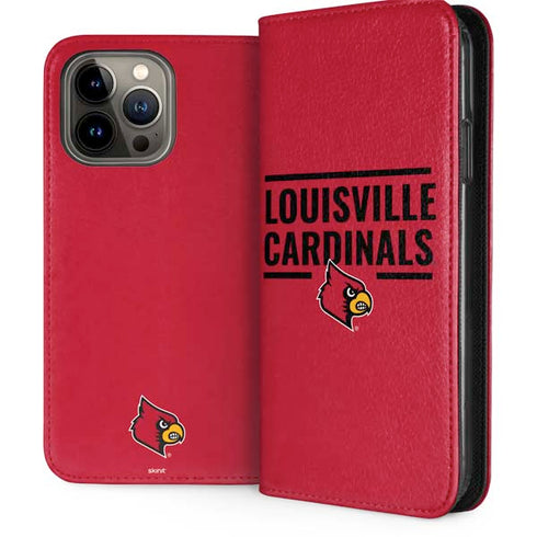 University of Louisville Cardinals Striped iPhone 13 Pro Max Folio Case