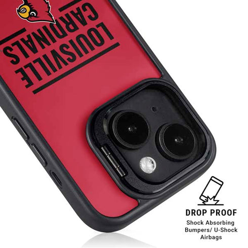 University of Louisville Cardinals Striped iPhone 14 Kickstand Case