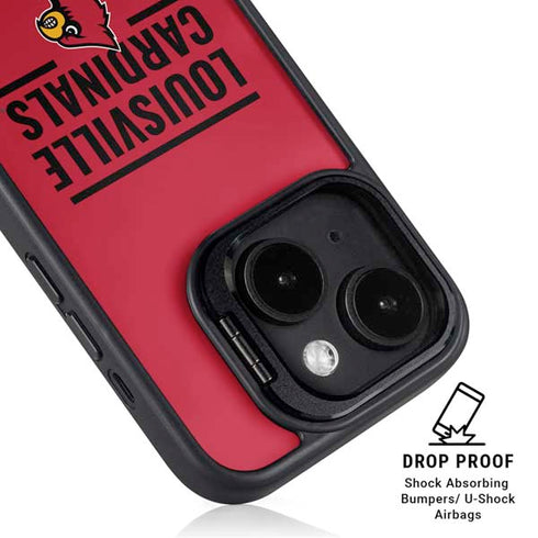 University of Louisville Cardinals Striped iPhone 14 Plus Kickstand Case