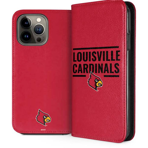 University of Louisville Cardinals Striped iPhone 14 Pro Max Folio Case