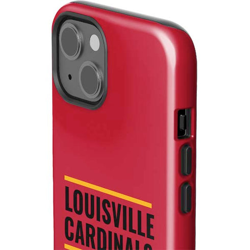 University of Louisville Cardinals Striped iPhone 15 Impact Case