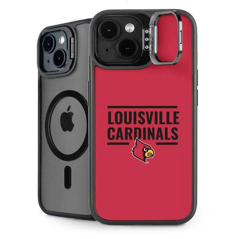 University of Louisville Cardinals Striped iPhone 15 Plus Kickstand Case