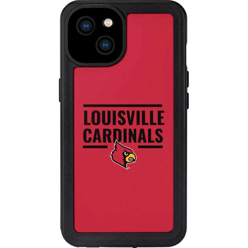 University of Louisville Cardinals Striped iPhone 15 Plus Waterproof Case