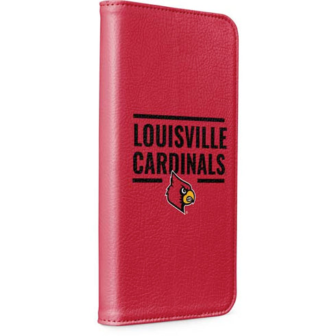 University of Louisville Cardinals Striped iPhone 15 Pro Folio Case