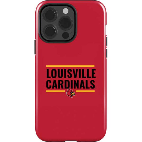 University of Louisville Cardinals Striped iPhone 15 Pro Impact Case