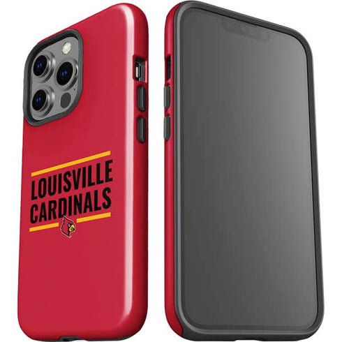 University of Louisville Cardinals Striped iPhone 15 Pro Impact Case