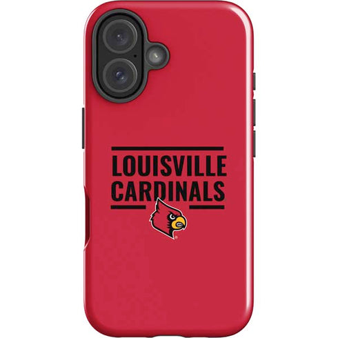University of Louisville Cardinals Striped iPhone 16 Impact Case