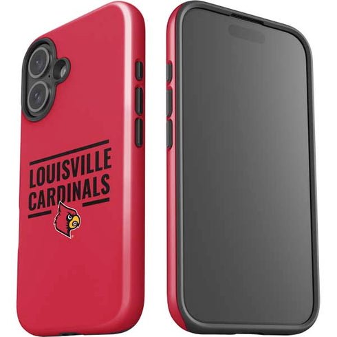 University of Louisville Cardinals Striped iPhone 16 Impact Case
