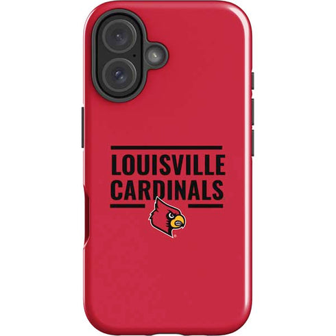 University of Louisville Cardinals Striped iPhone 16 Plus Impact Case