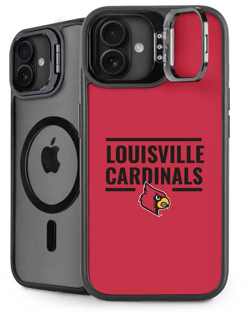 University of Louisville Cardinals Striped iPhone 16 Plus Kickstand Case