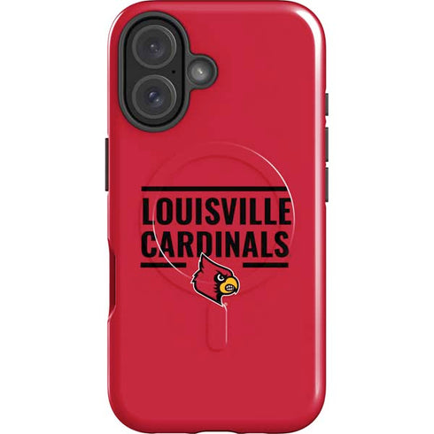 University of Louisville Cardinals Striped iPhone 16 Plus Magsafe Impact Case