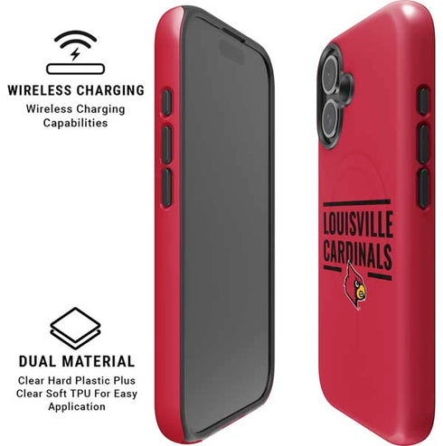 University of Louisville Cardinals Striped iPhone 16 Plus Magsafe Impact Case