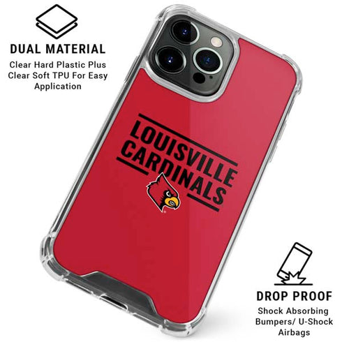University of Louisville Cardinals Striped iPhone 16 Pro Clear Case