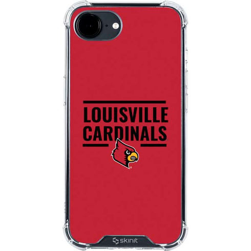 University of Louisville Cardinals Striped iPhone 16e Clear Case