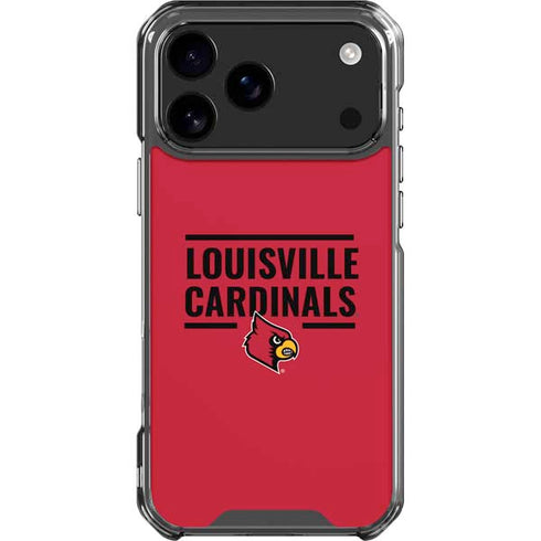 University of Louisville Cardinals Striped iPhone 18 Pro Max Clear Case