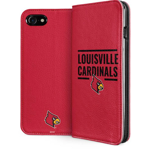 University of Louisville Cardinals Striped iPhone SE (2nd & 3rd Gen) Folio Case