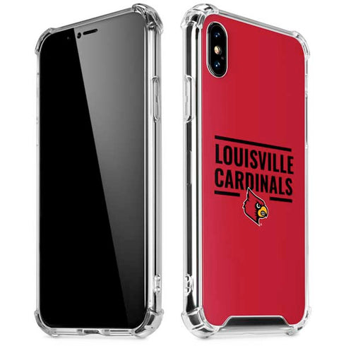 University of Louisville Cardinals Striped iPhone X/XS Clear Case