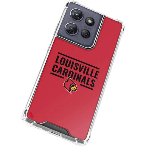 University of Louisville Cardinals Striped Moto G 5G (2025) Clear Case
