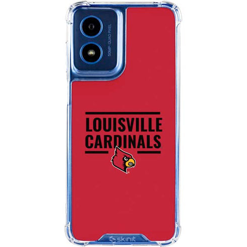 University of Louisville Cardinals Striped Moto G 5G (2024) Clear Case
