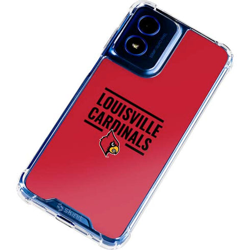 University of Louisville Cardinals Striped Moto G 5G (2024) Clear Case