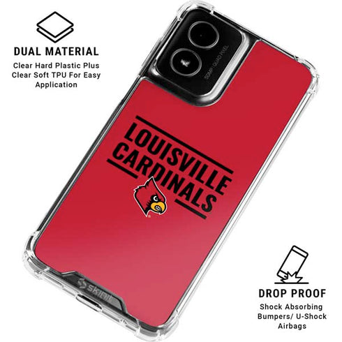 University of Louisville Cardinals Striped Moto G Power 5G (2024) Clear Case
