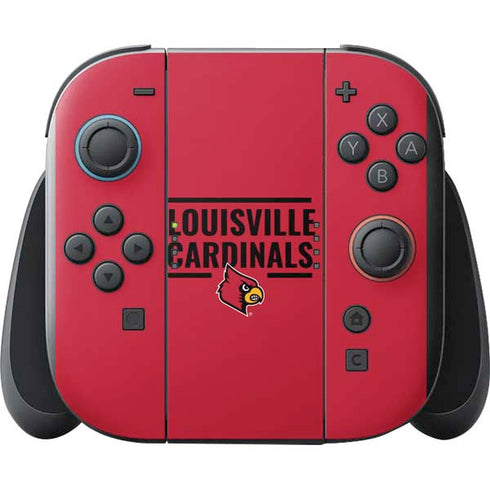 University of Louisville Cardinals Striped Nintendo Switch 2 (2025) with Joy-Con Skin