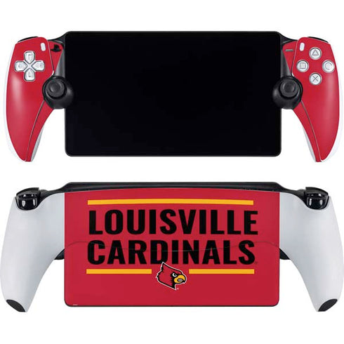 University of Louisville Cardinals Striped PlayStation Portal Remote Player Skin