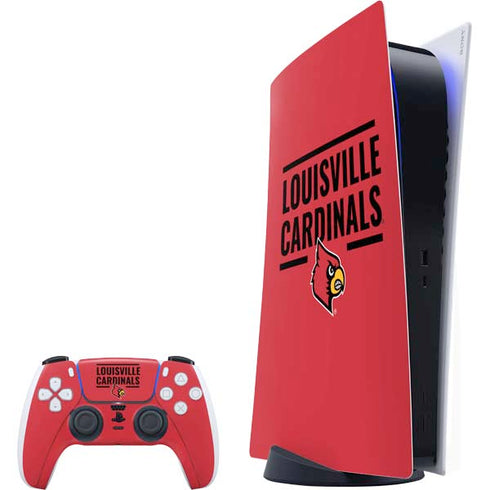 University of Louisville Cardinals Striped PlayStation PS5 Skins