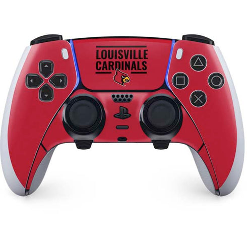 University of Louisville Cardinals Striped PS5 DualSense Edge Pro Controller Skin