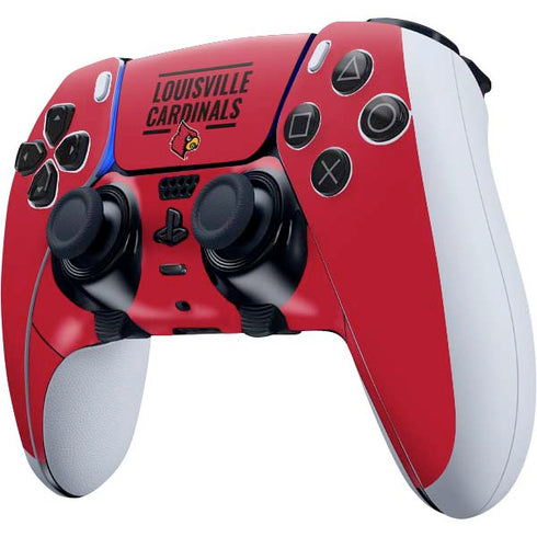 University of Louisville Cardinals Striped PS5 DualSense Edge Pro Controller Skin