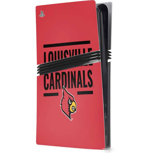 University of Louisville Cardinals Striped PS5 Pro Console Skin