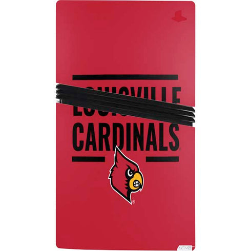 University of Louisville Cardinals Striped PS5 Pro Console Skin